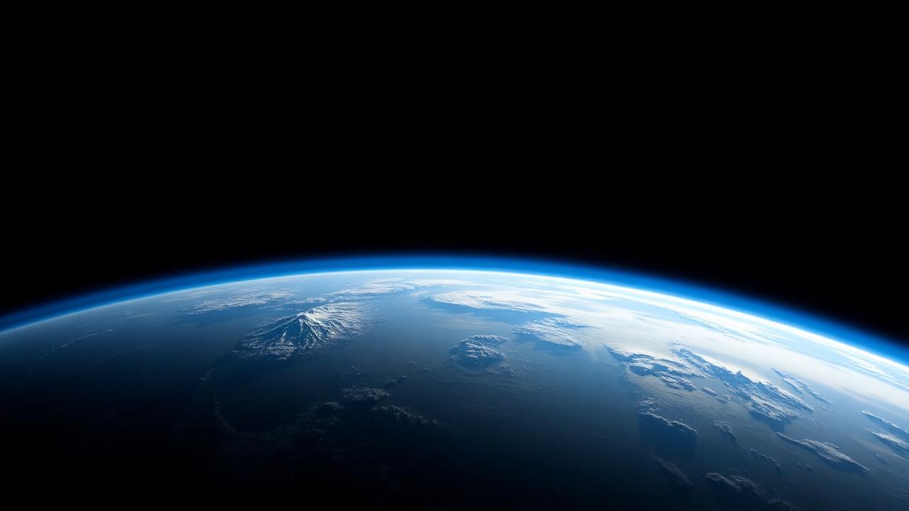Earth's thin blue atmosphere seen from space — startlingly fragile, and now containing more CO2 than at any point in 4 million years