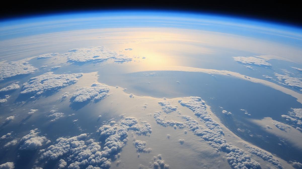 The thin atmospheric layer visible from space absorbs 534 tonnes of CO₂ every second.