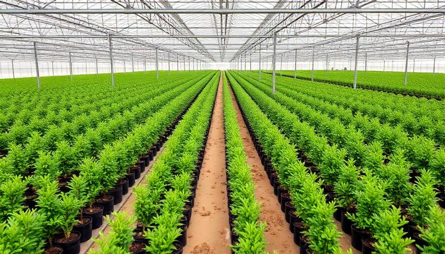 Commercial tree nurseries produce billions of seedlings annually for reforestation and forestry operations.